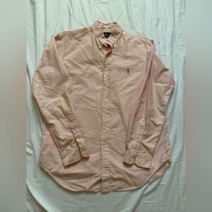 Ralph Lauren Men's Casual Pink Striped Button Down Shirt
